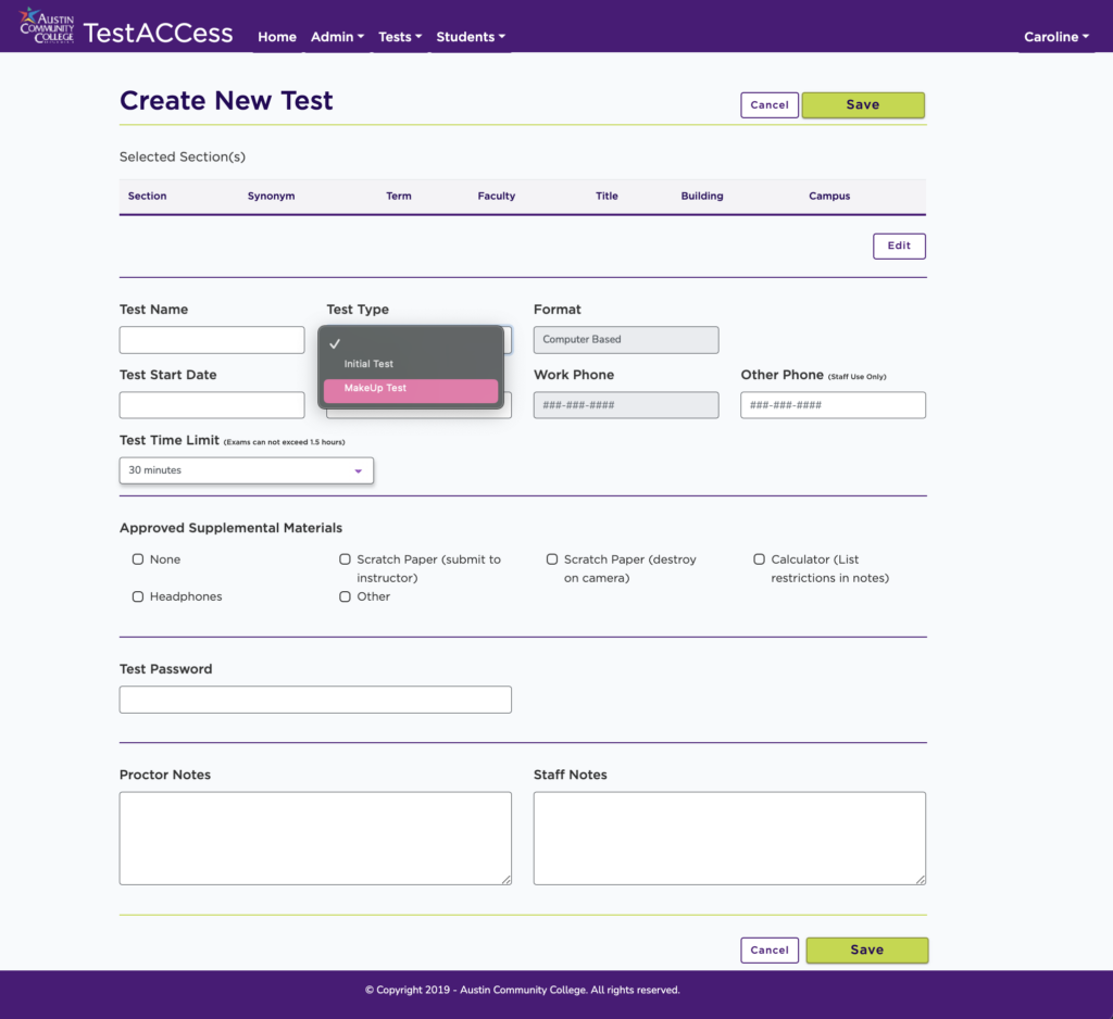 Create new test image